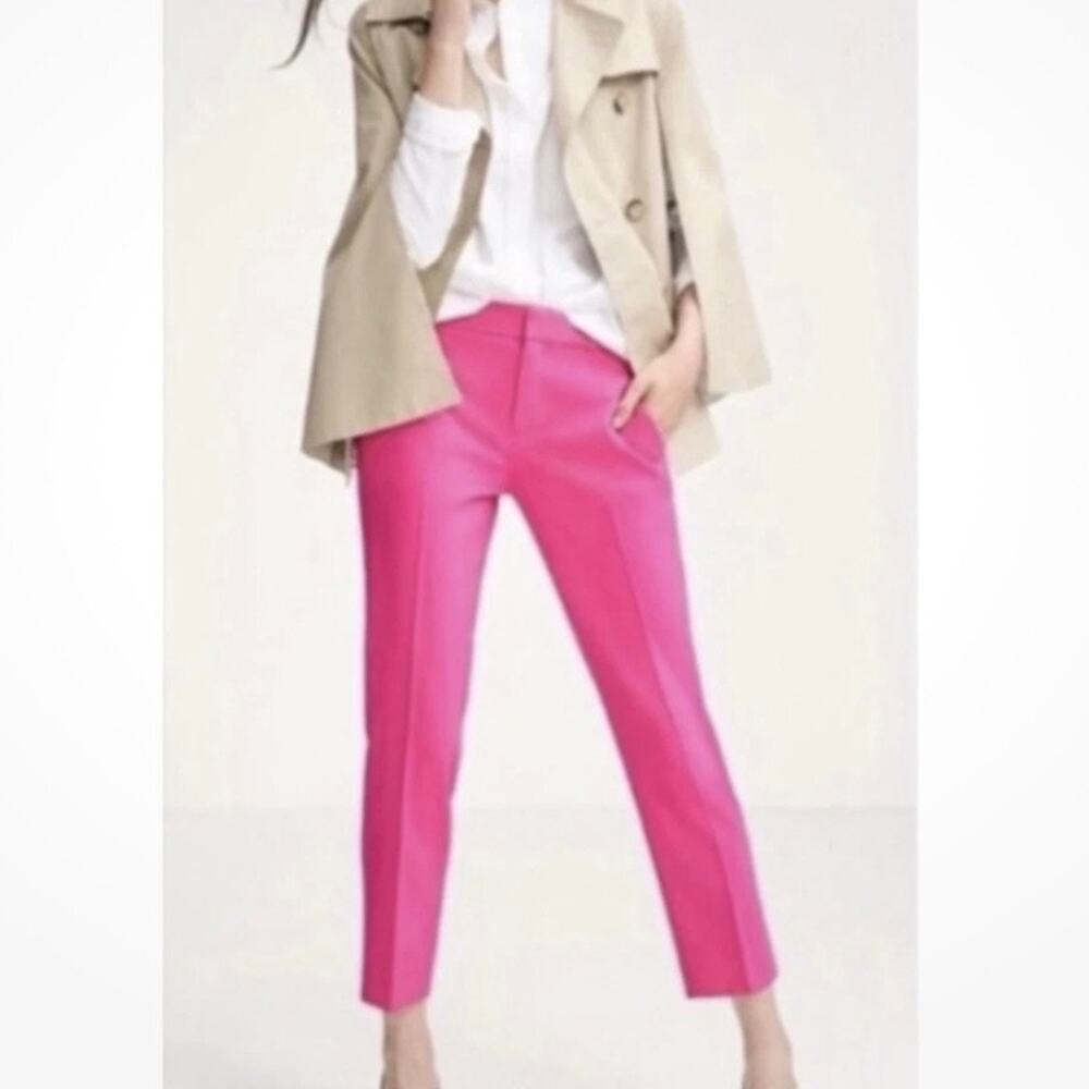 Banana Republic Avery Pants Size 4 Reg Tickle Me Pink Ankle Crop 326922 Office